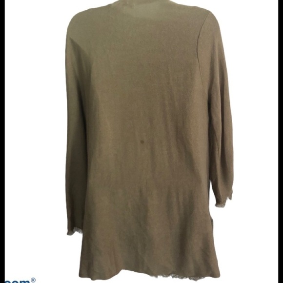 J.Jill Tan Tank/Cardigan Linen Blend 2PC Set W/ Fringe M Trendy - Picture 4 of 7